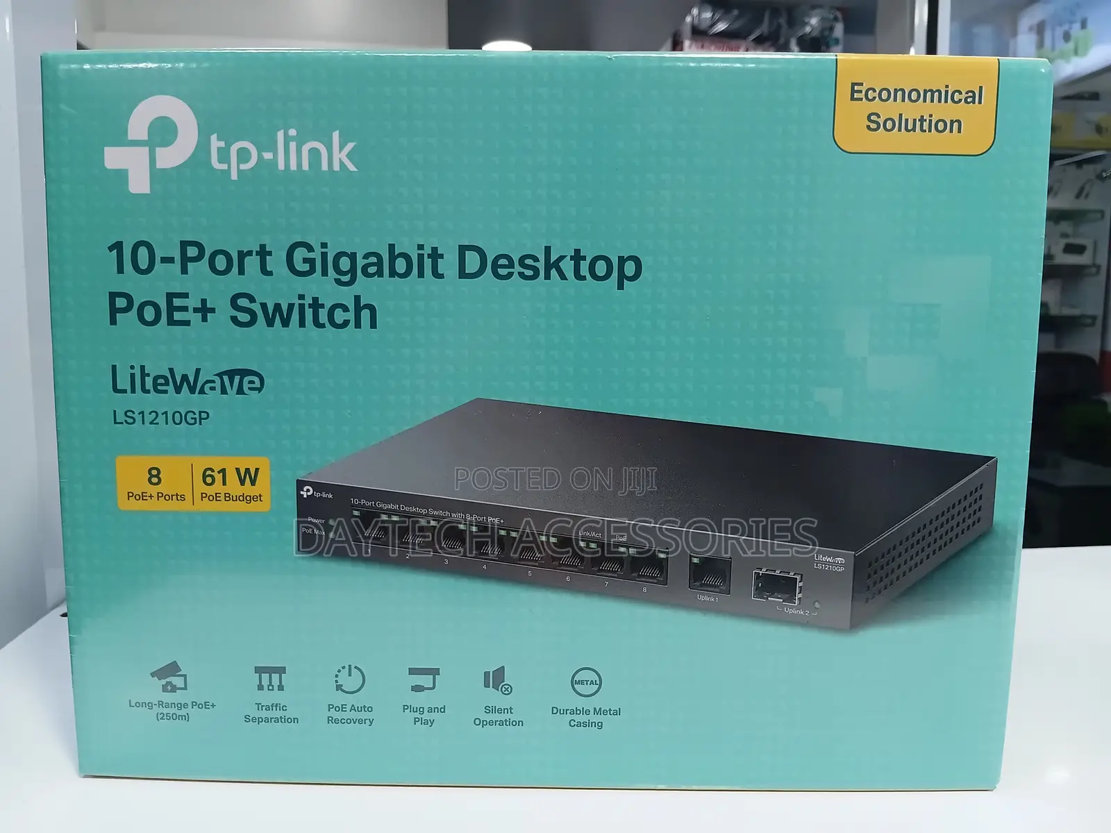 TP-Link LiteWave LS1210GP 10-Port Unmanaged Desktop Switch 8 PoE+ Port