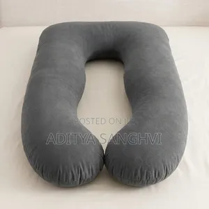 Premium U-Shaped Pregnancy Pillow – Full Body Support Comfort (Grey)