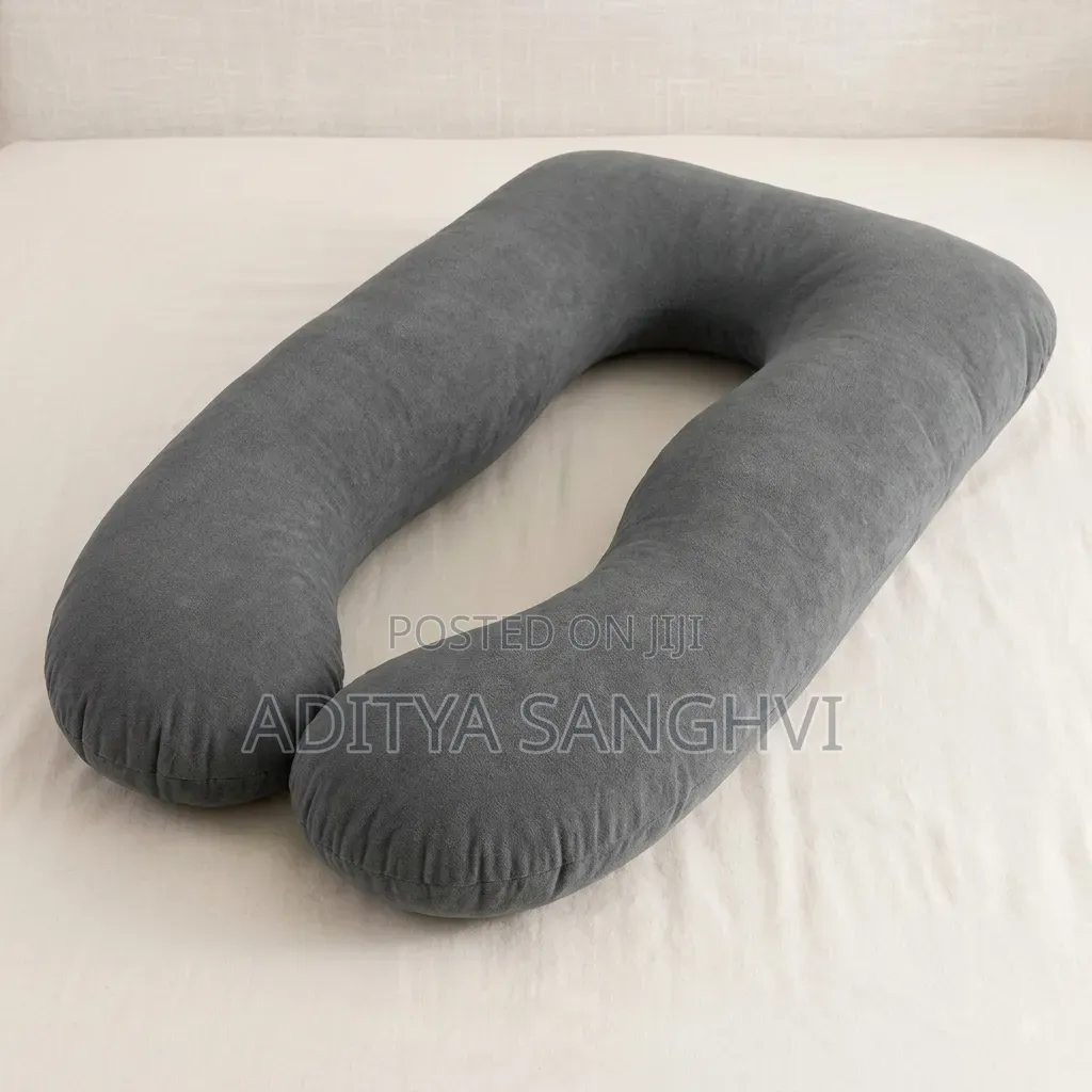 Premium U-Shaped Pregnancy Pillow – Full Body Support Comfort (Grey)
