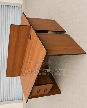 2 Way Office Workstation Desk – Modern Wooden Shared Office Desk