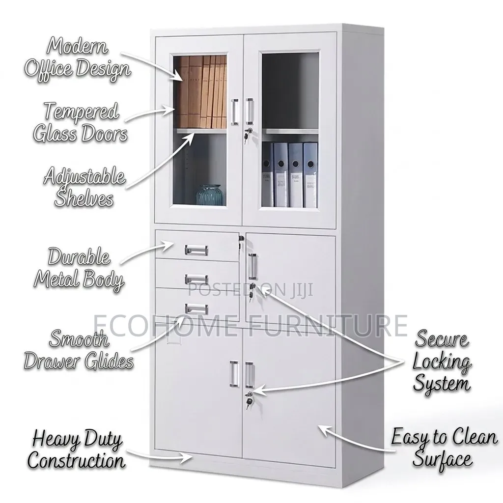 Office Cabinet – Steel Filing Storage Cabinet With Glass Doors