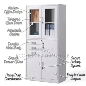 Office Cabinet – Steel Filing Storage Cabinet With Glass Doors