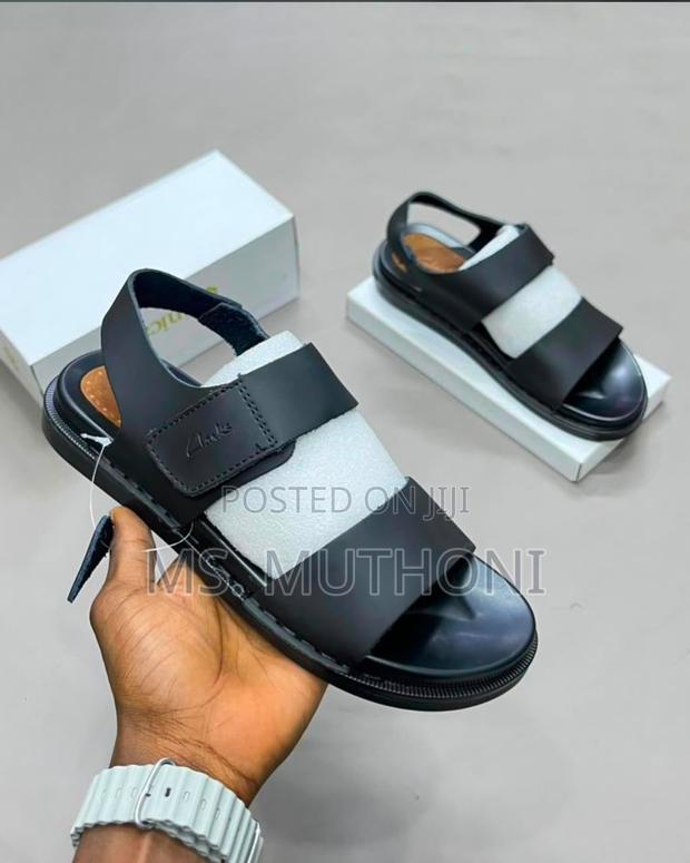 Clarks Black Double-Strap Men's Slingback Sandals :40-44