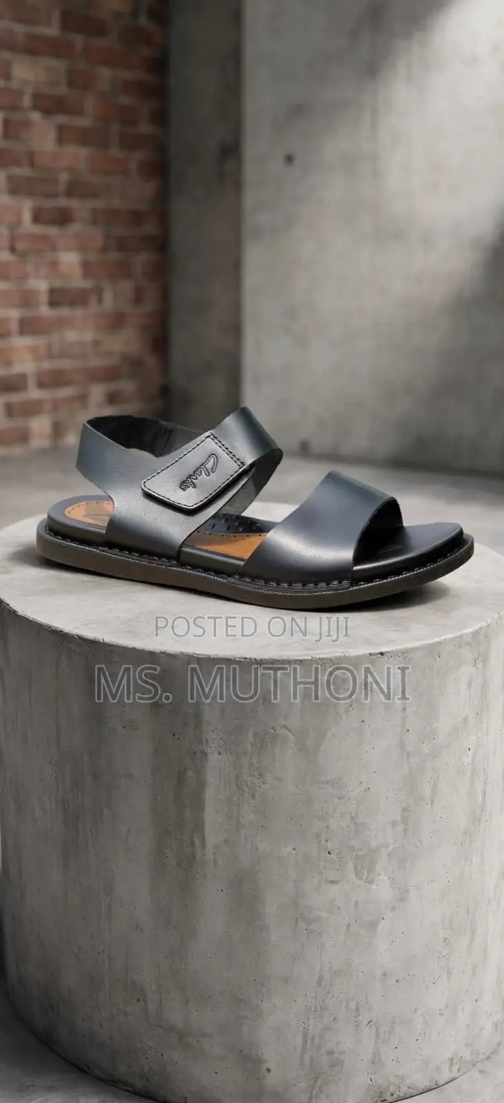 Clarks Black Double-Strap Men's Slingback Sandals :40-44