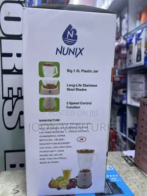 Nunix AK-100 2in1 Blender With Grinder - 1.5Liters, Strong Motor