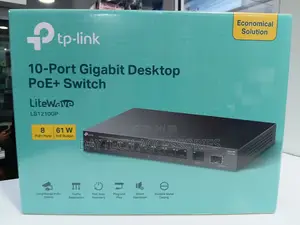 TP-Link 10-Port Gigabit Desktop Switch With 8-Port PoE+ 61W PoE.