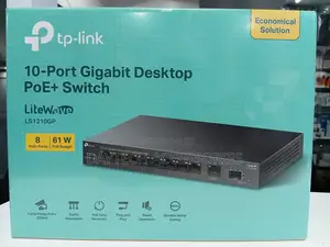 TP-Link 10-Port Gigabit Desktop Switch With 8-Port PoE+ 61W PoE.