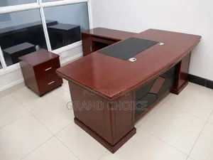 Executive Office Desk Set With Side Cabinet Mobile Drawer