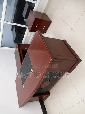 Executive Office Desk Set With Side Cabinet Mobile Drawer
