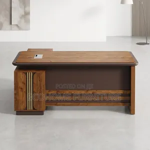 Office Desk – Executive Wooden Desk With Side Storage