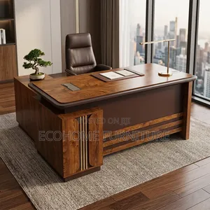 Office Desk – Executive Wooden Desk With Side Storage