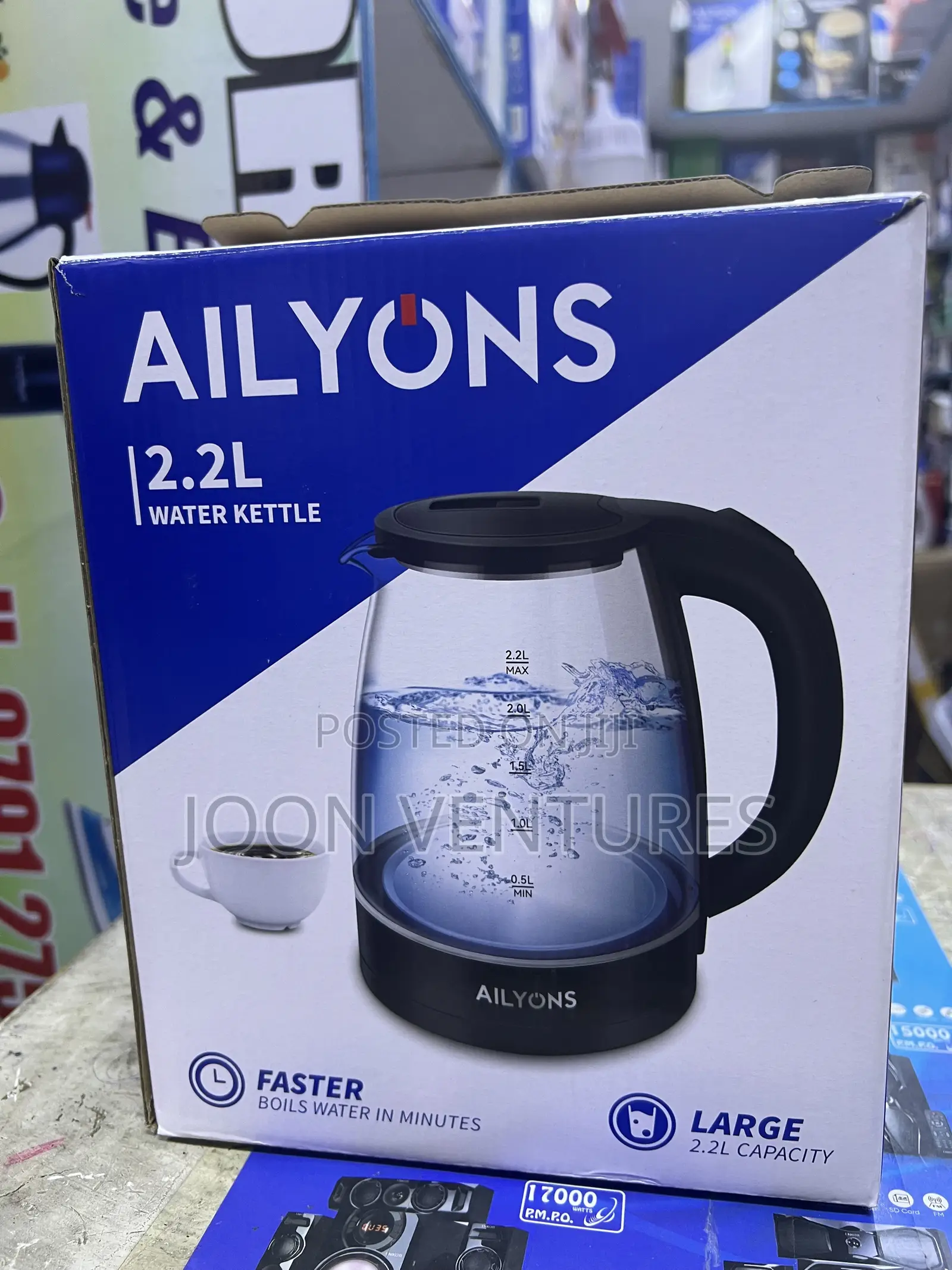 Ailyons 2.2L Glass Electric Kettle