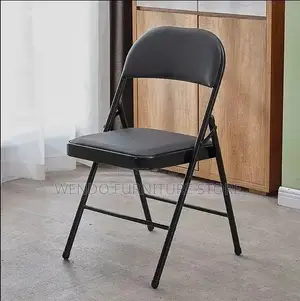 Office Chairs; Foldable Black Armless Office Conference Seats