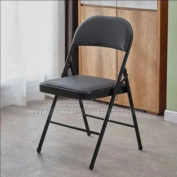 Office Chairs; Foldable Black Armless Office Conference Seats