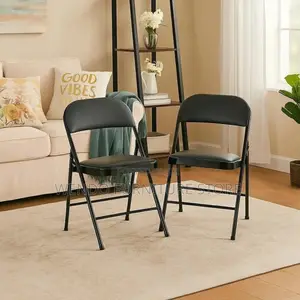 Office Chairs; Foldable Black Armless Office Conference Seats