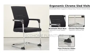 Visitor Chair – Premium Mesh Chrome Sled Frame Office Chair