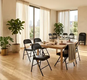 Folding Chair – Padded Black Metal Office Event Chair