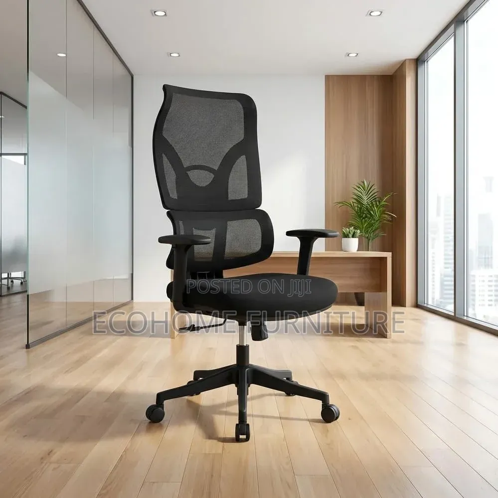 Office Chair – Ergonomic Mesh Back With Adjustable Armrests