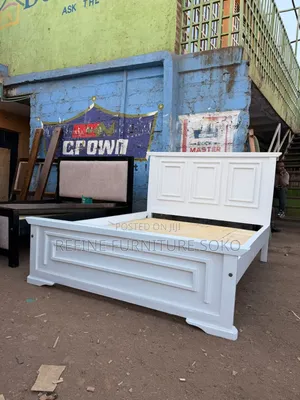 White Strong Panel Bed