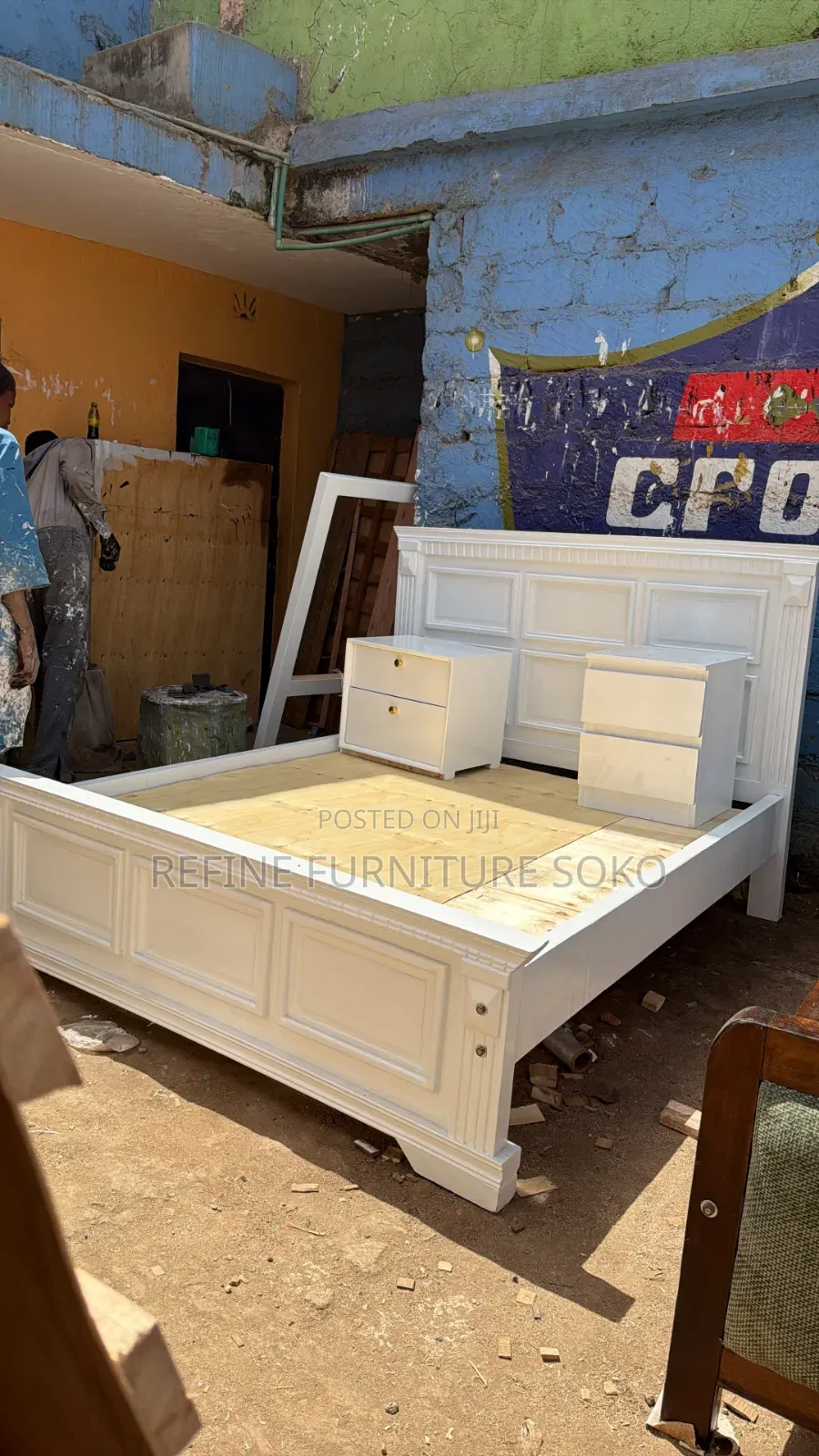 White Strong Panel Bed