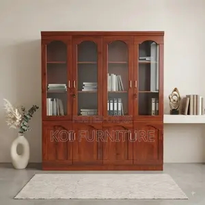 Office Cabinet; Four Drawers Executive Mahogany Finish Office Cabinet