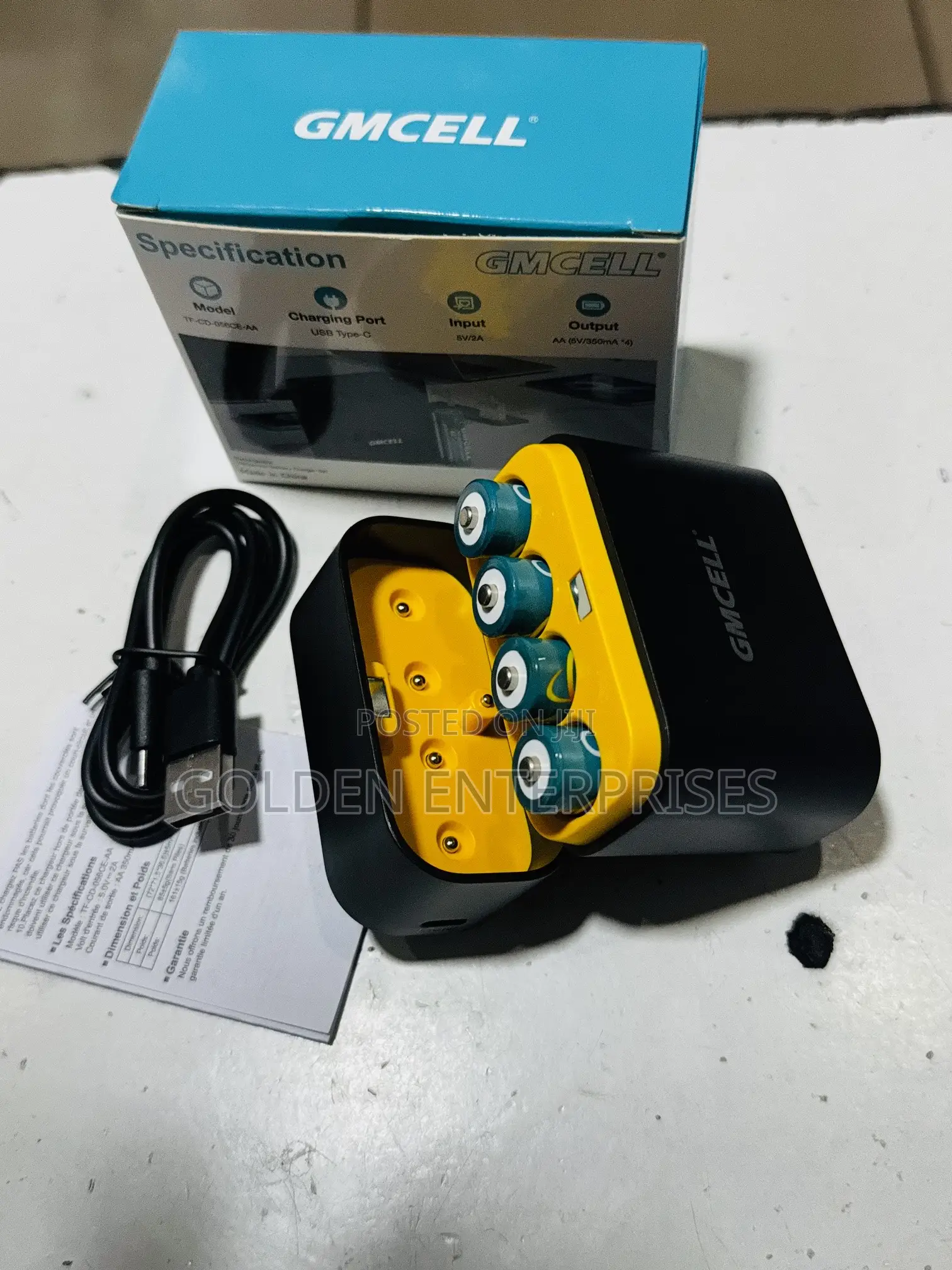 4-Port AA Lithium Rechargeable Battery Set, High Capacity Batteries