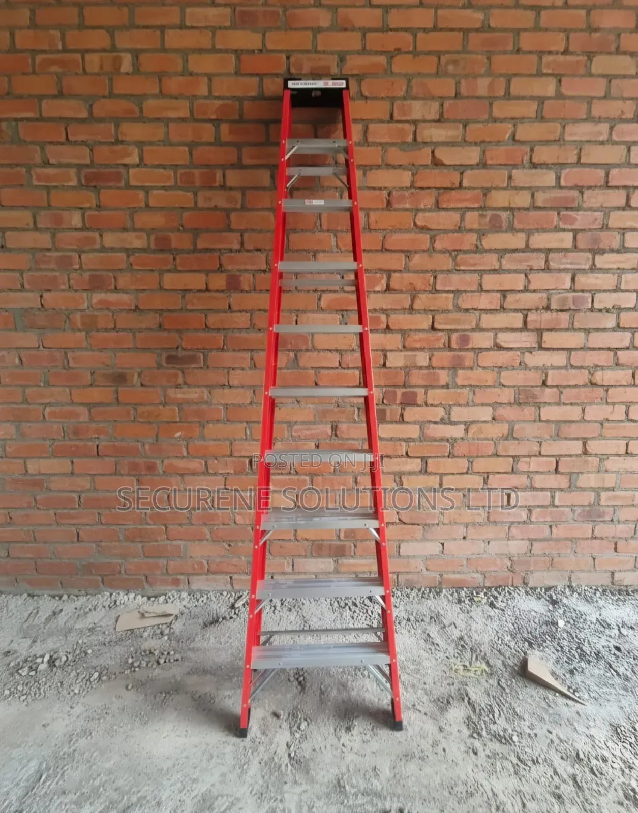 10-Step Industrial Fiberglass a-Frame Step Ladder