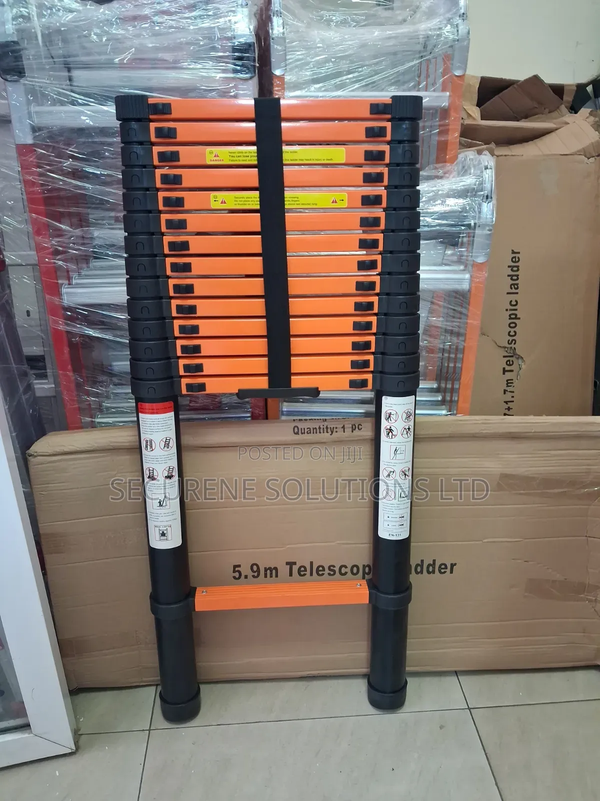 Collapsible 5.9-Meter Heavy-Duty Single Telescopic Ladder