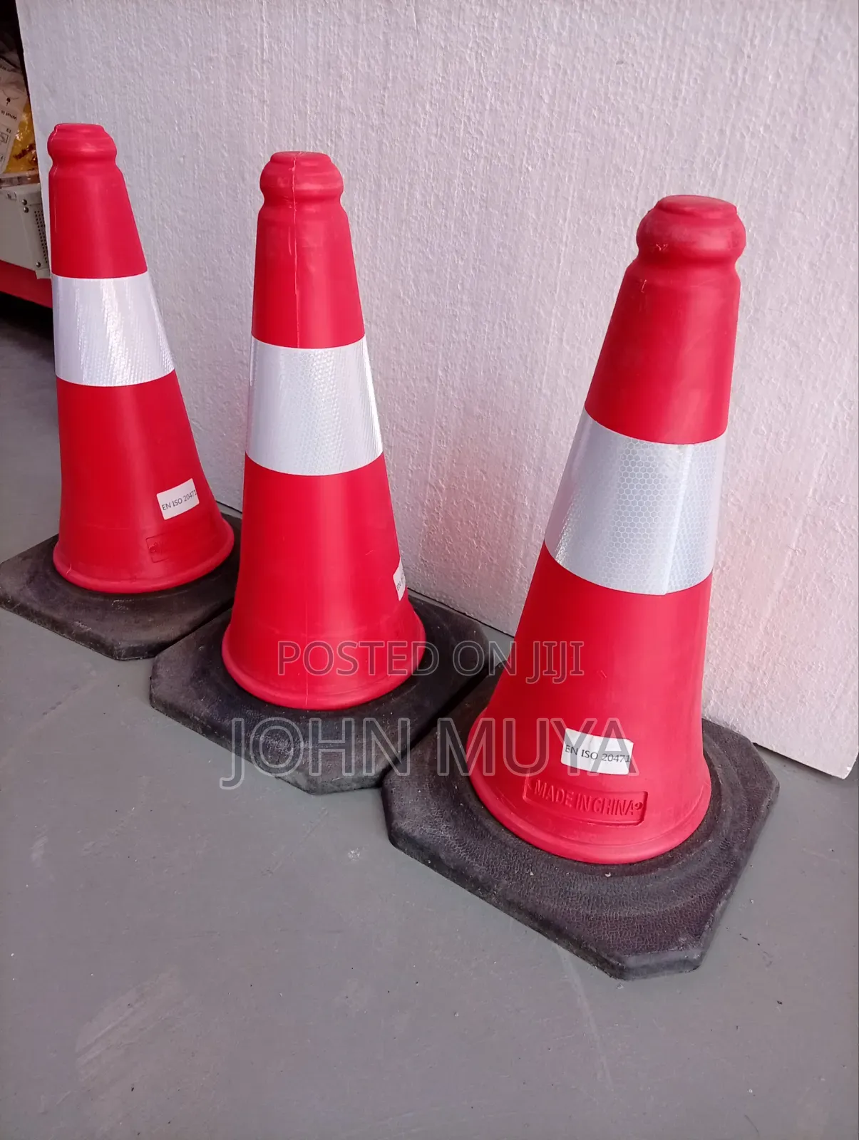 50cm Red and White Reflective Road Safety Cone