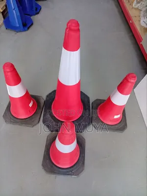 50cm Red and White Reflective Road Safety Cone