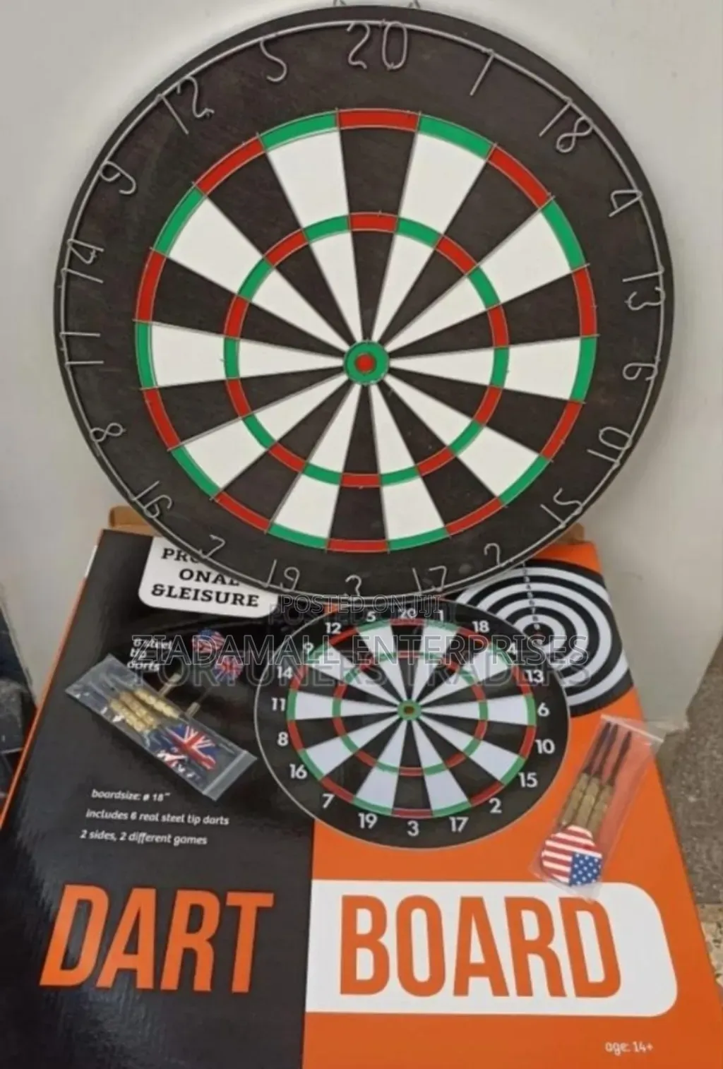 18 Inch Two-Sided Dart Board for Indoor Games