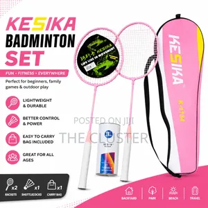 Badminton Racket Set Featuring Two Lightweight,