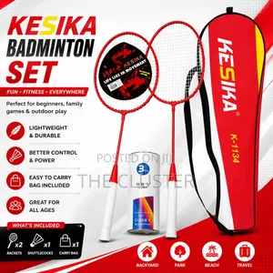 Badminton Racket Set Featuring Two Lightweight,