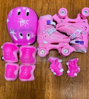 Pink - Medium Size Classic Quad Roller Skates With 4 Wheels