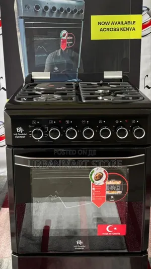 BJS Everest Black 60×60 Gas Electric Cooker With Turbo Fan