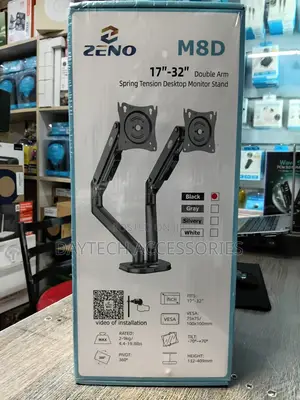 ZENO M8D Dual Monitor Mount Fits 17–30 Inch Screens.