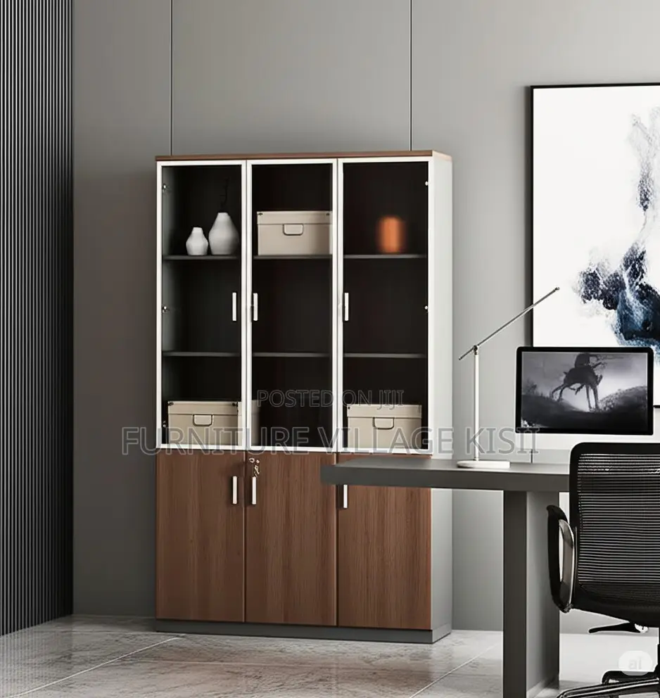 Office Cabinet: 3-Door Wooden Storage Cabinet