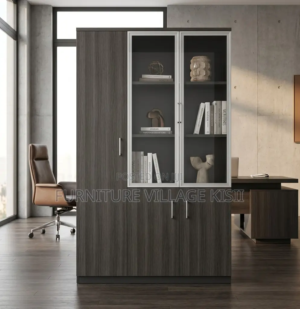 Office Cabinet: 3-Door Wooden Storage Cabinet