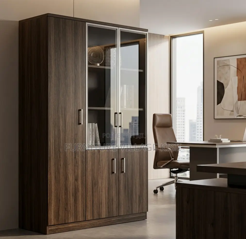 Office Cabinet: 3-Door Wooden Storage Cabinet