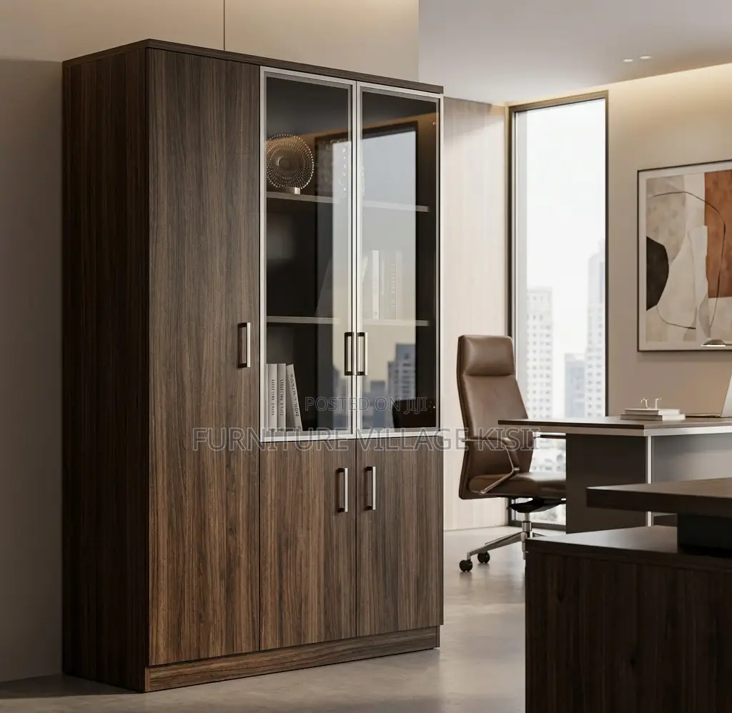 Office Cabinet: 3-Door Wooden Storage Cabinet