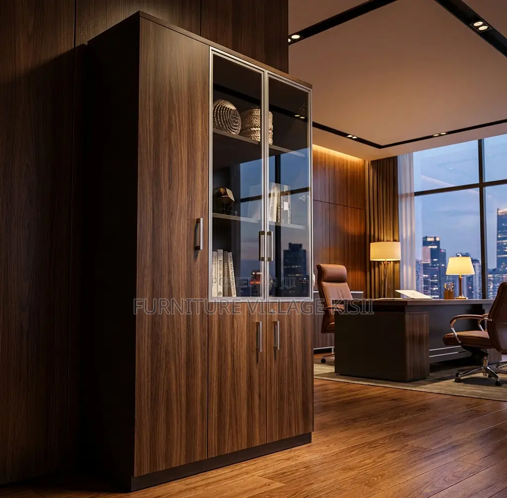 Office Cabinet: 3-Door Wooden Storage Cabinet
