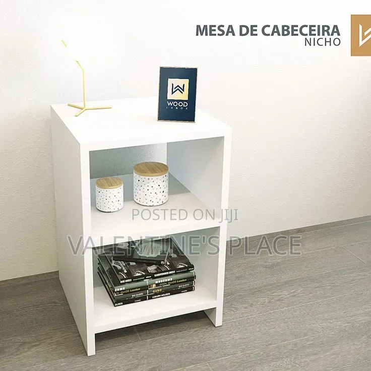 Modern Bedside Table / Nightstand With Open Shelves