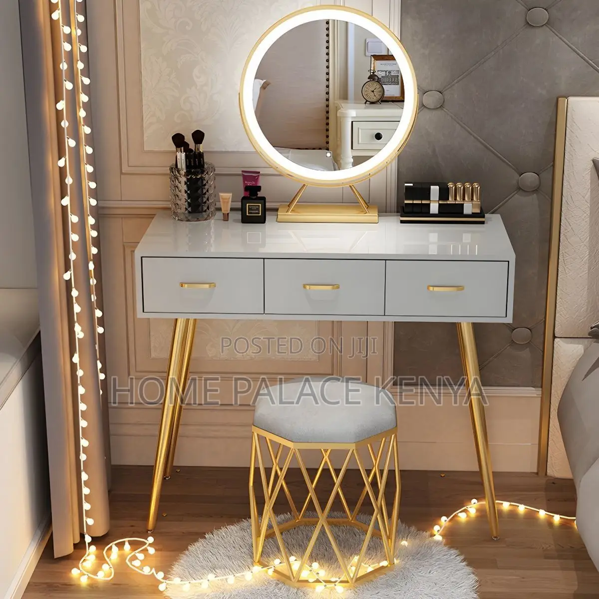 Dressing Table; Modern Makeup Dressing Table With Storage Drawers