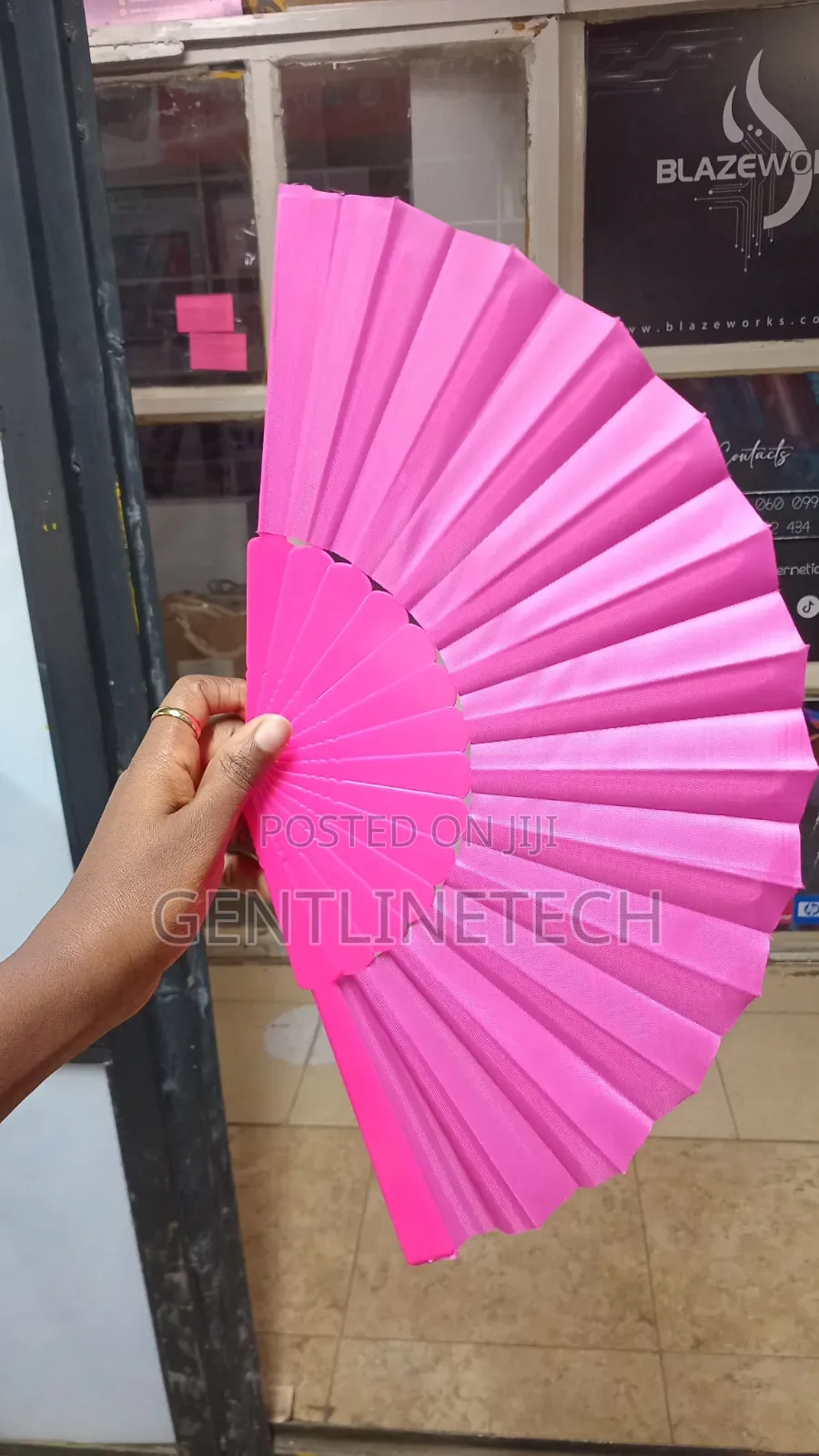 Hot Pink Folding Fan