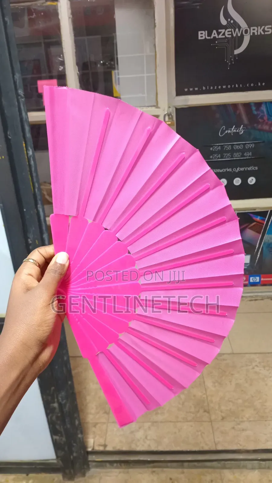 Hot Pink Folding Fan