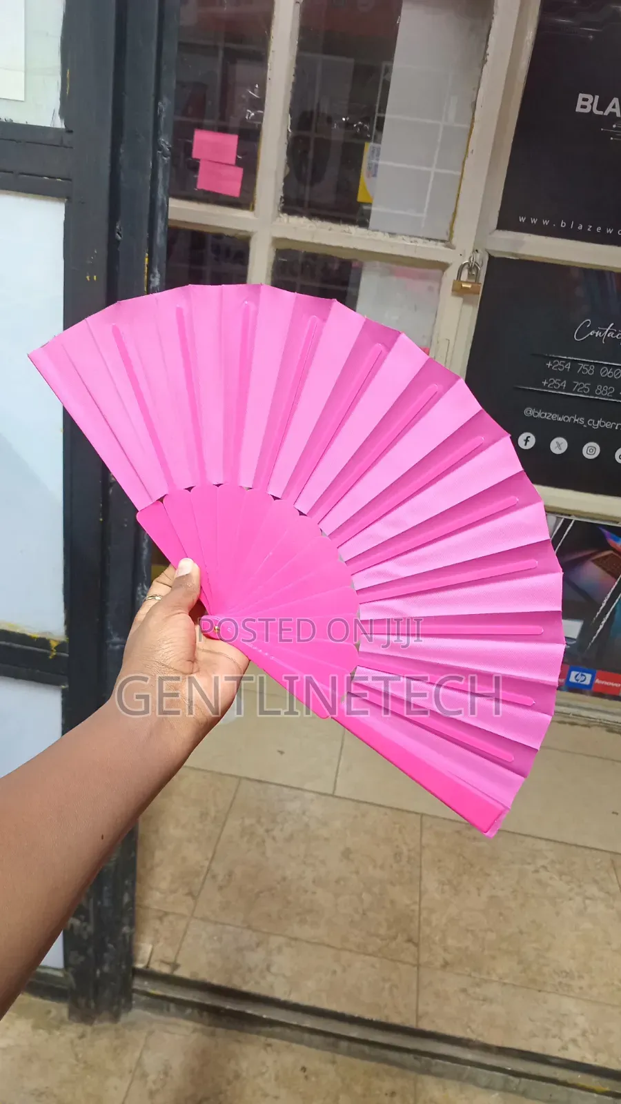 Hot Pink Folding Fan