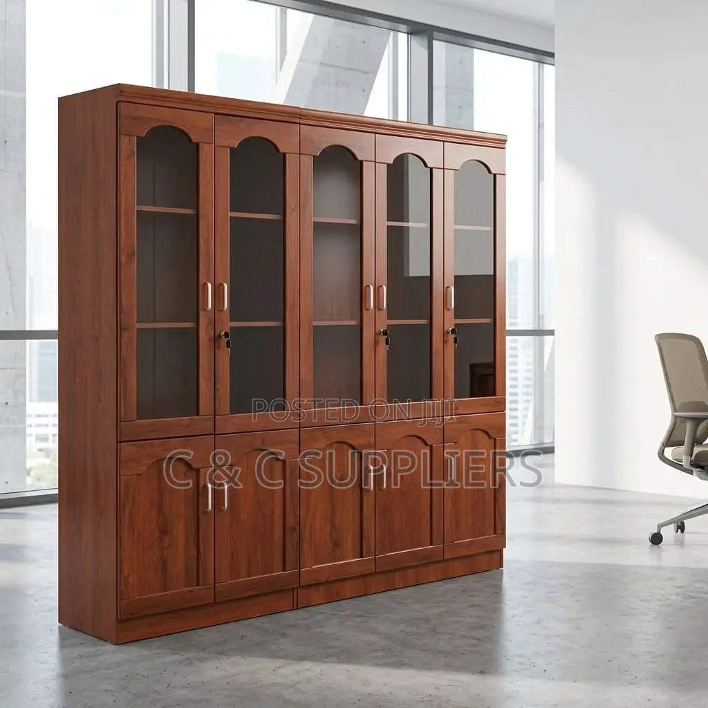 5 Door Mahogany Display Cabinet.
