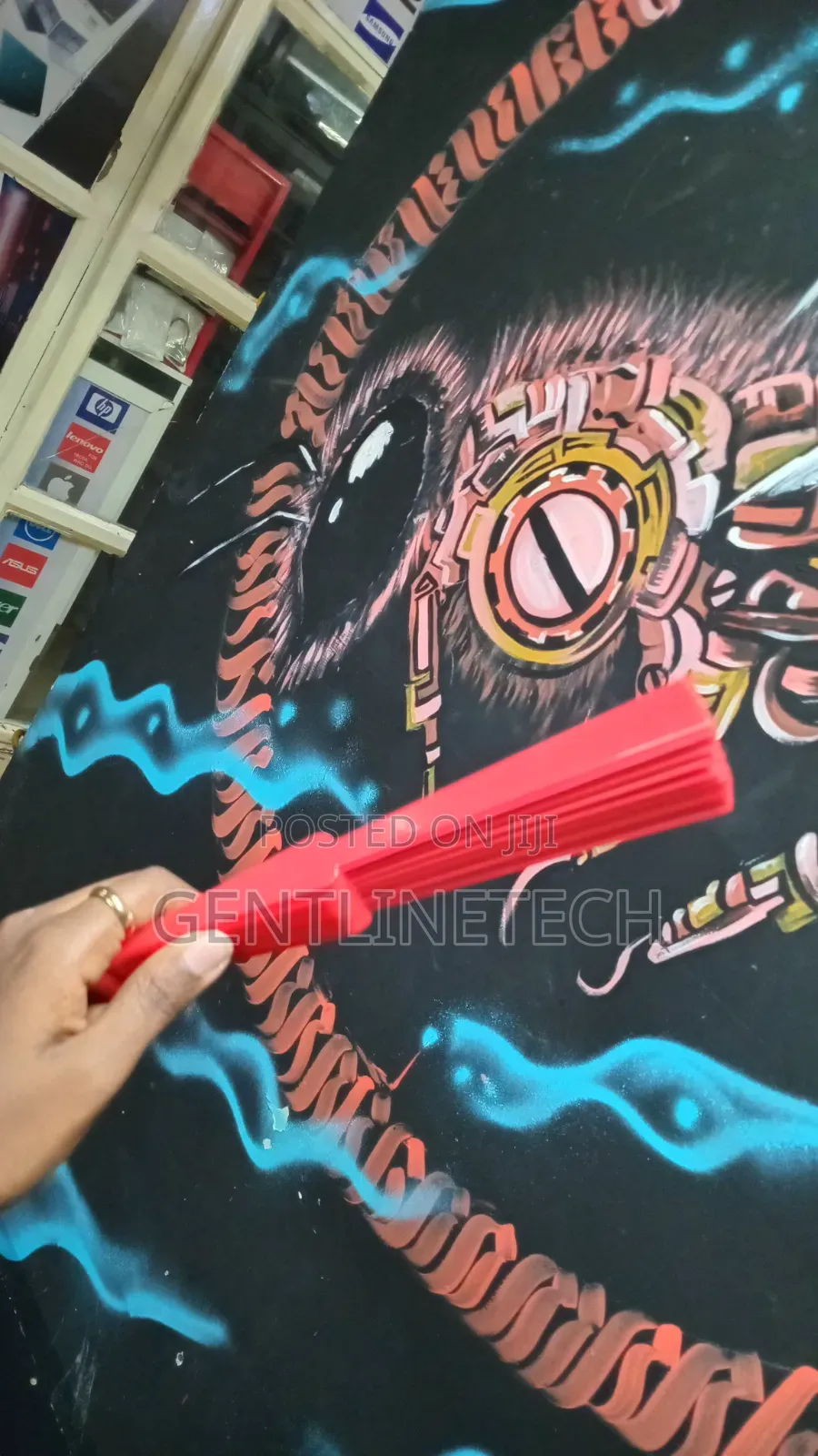 Red Portable Fan