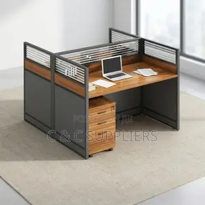 2-Way Brown Workstation Desk.