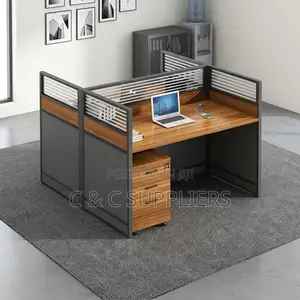 2-Way Brown Workstation Desk.